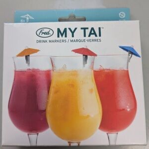 Fred My Tai Colorful Umbrella Clip on Drink Markers